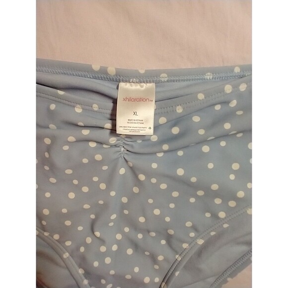 Xhilaration Women's Bikini Bottom High Waist High Leg White Polka Dot XL - Picture 3 of 10